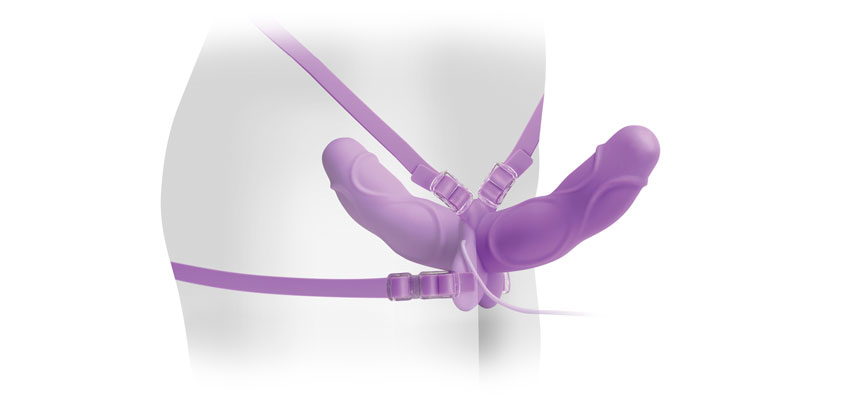 Двусторонний страпон фиолетовый